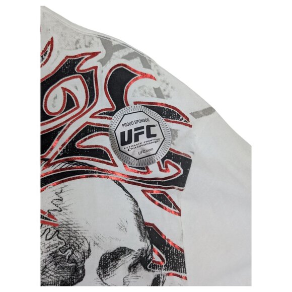 NWT MMA Elite UFC Skull Snake Logo White w/Black Long Thermal Sleeve Shirt Sz XL - Picture 9 of 13